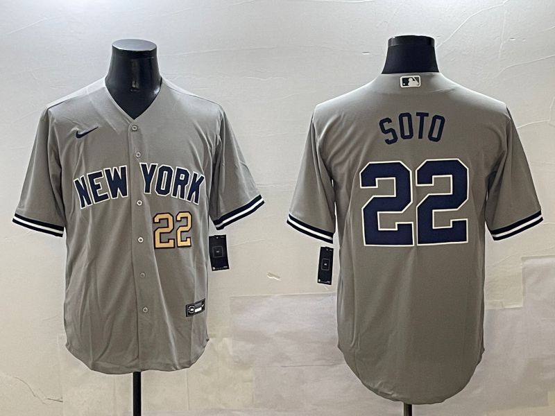 Men New York Yankees #22 Soto Grey Game 2025 Nike MLB Jersey style 5->new york yankees->MLB Jersey